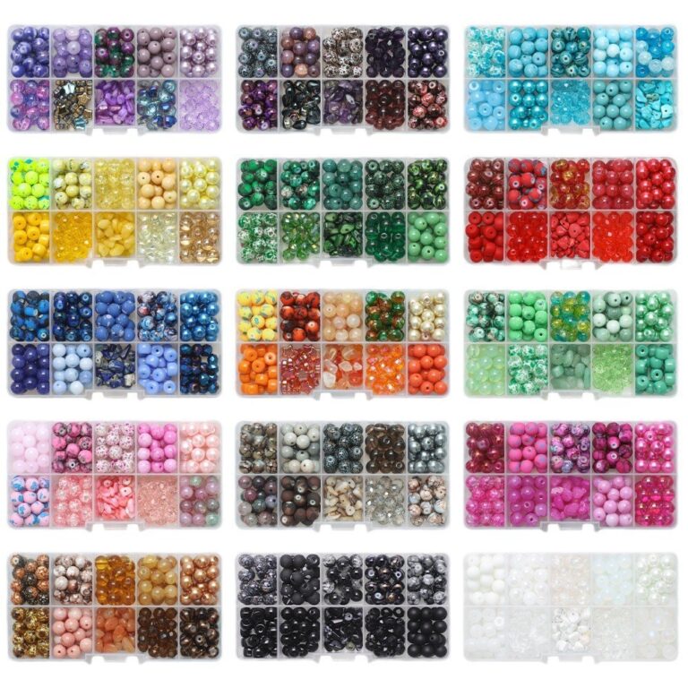 10-grid boxed loose beads for DIY bracelet making （Aperture 1.0mm-1.3mm）