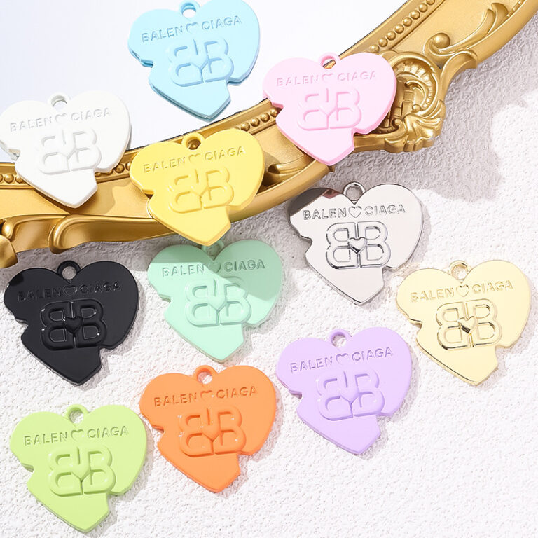 Macaron Double B Heart Charm, 3.8×4cm